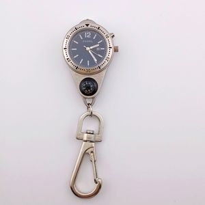 Fossil carabiner lanyard Keychain watch with compass.